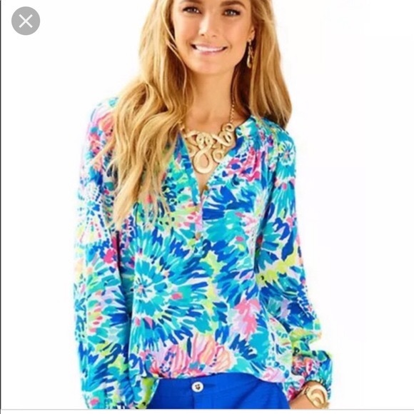 Lilly Pulitzer Elsa Top Dive In - Picture 2 of 2